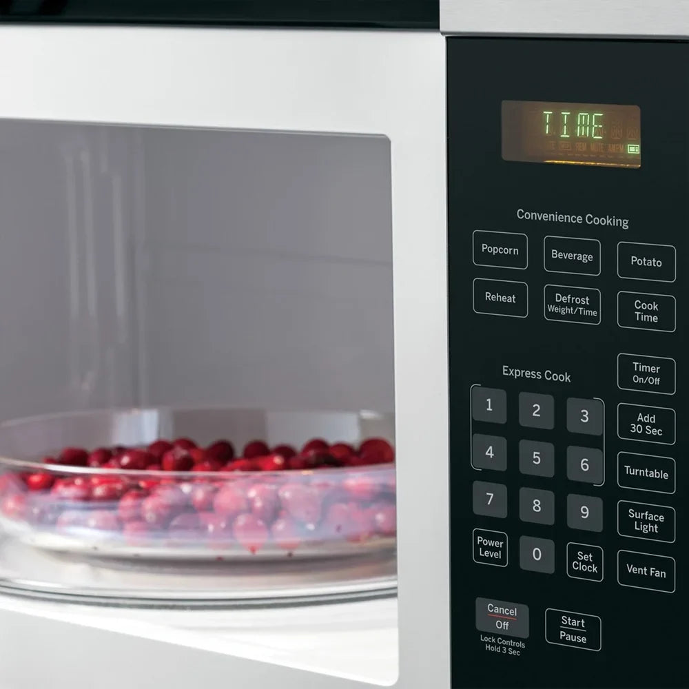 GE JVM3160RFSS 1.6 Cu. Ft. Over-the-Range Microwave Oven Stainless Steel Bundle with Deco Chef Pair of Red Heat Resistant Oven Mitt and 3 YR CPS Enhanced Protection Pack - image 8