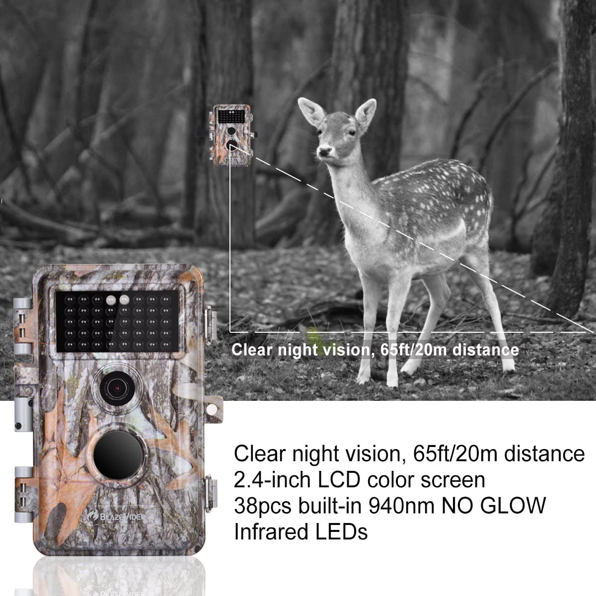 5-Pack Game & Deer Trail Cameras 16MP 1920x1080P Video Hunting Wildlife Cams Time Lapse with Night Vision - image 4