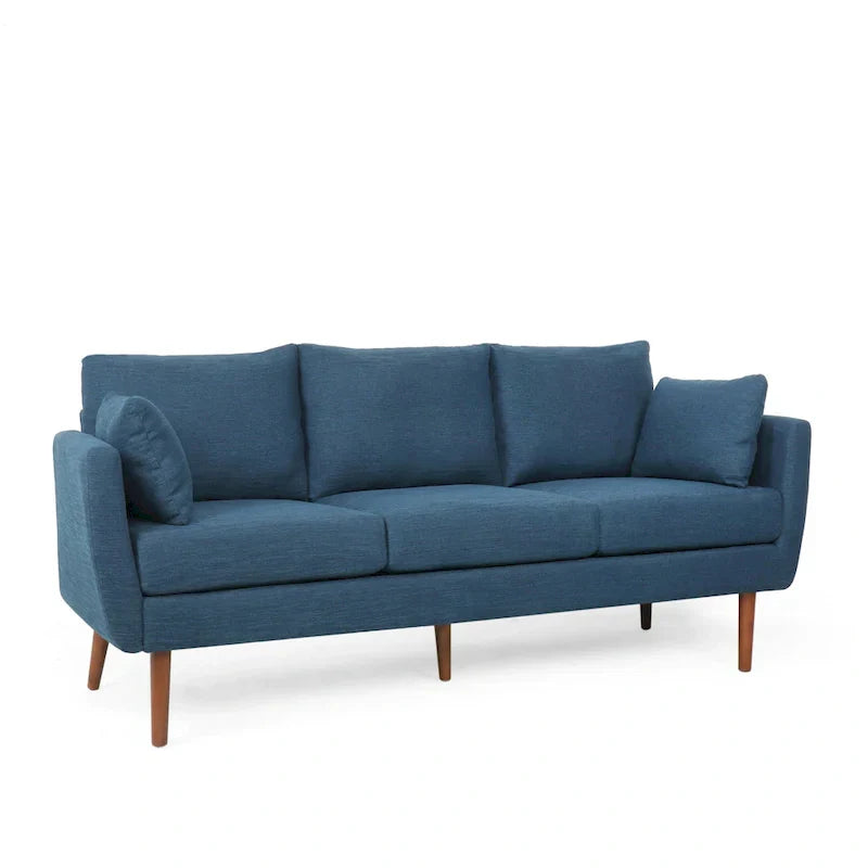 Contemporary 76.5-Inch 3-Seater Sofa with Birchwood Legs and Cushions - image 7