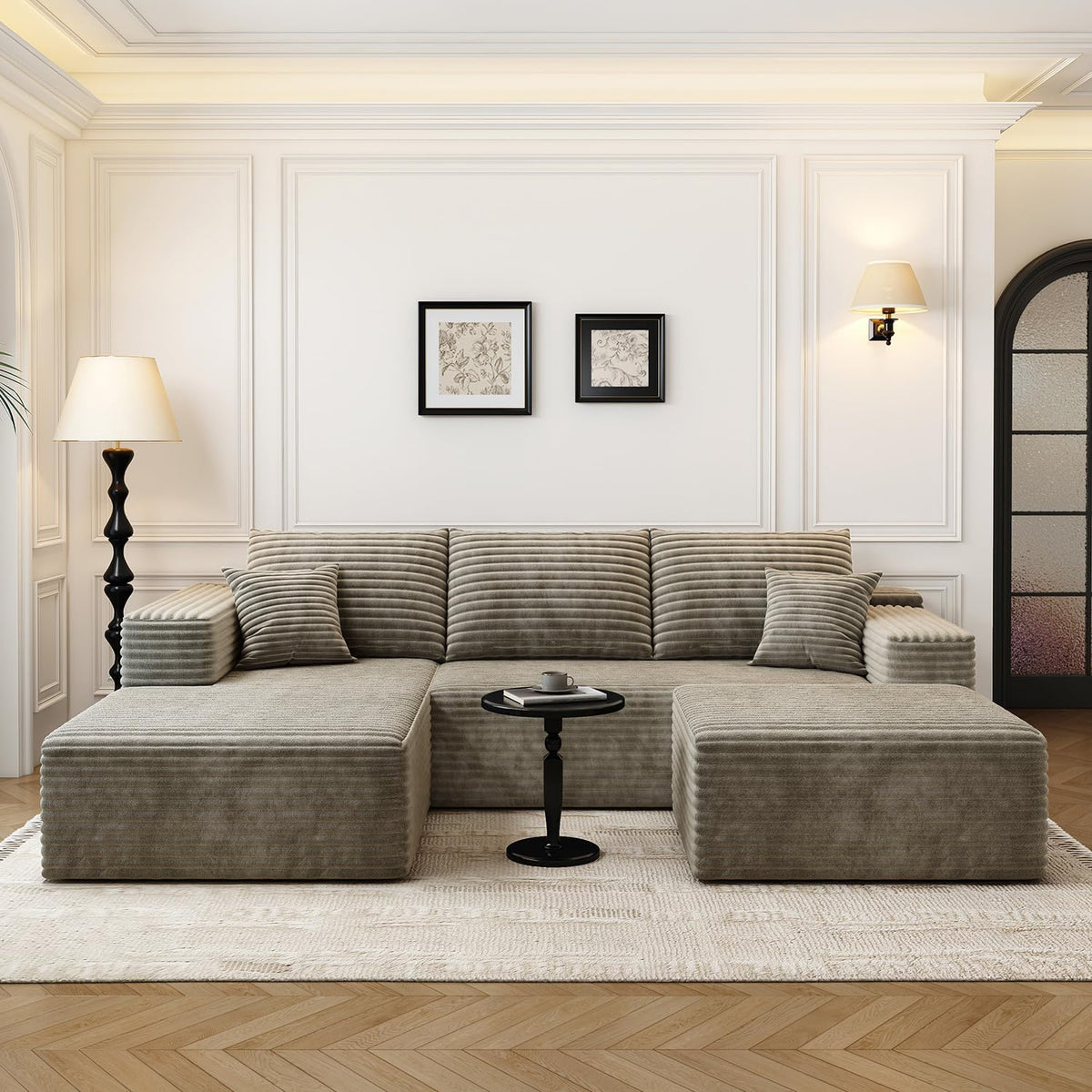 107.5" Cloud Modular Sectional Sofa Couch with L-Shape Chaise,Modern Minimalist Upholstered Couches for Living Room Bedroom,Deep Seat Corner Couch .No Assembly Required (Black,Left Facing Chaise) - image 81