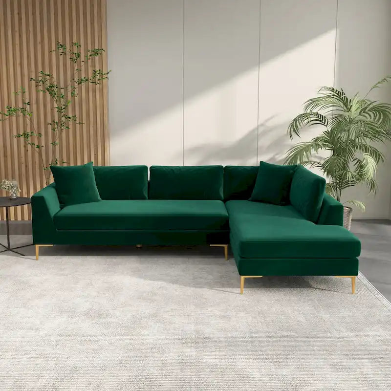 Mae Velvet Corner Sectional Sofa in Mid-Century Modern Style - image 27