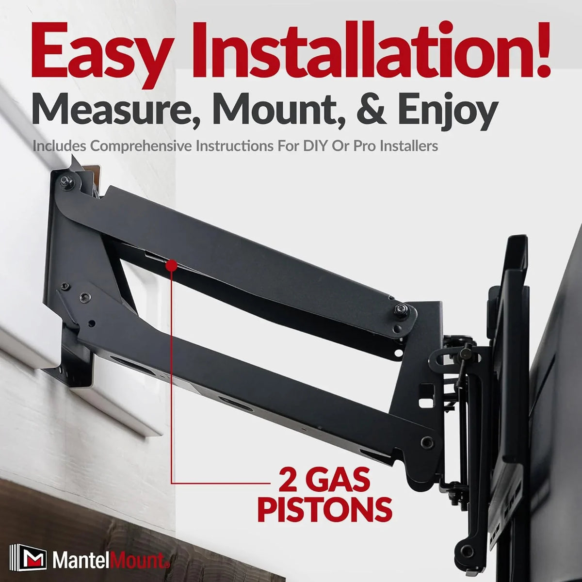 MantelMount MM540 Fireplace TV Mount, 40–80", Auto-Straightening - image 5