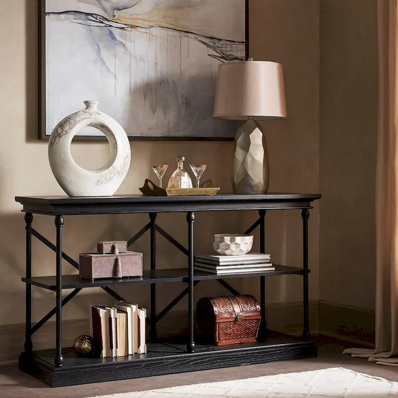 iNSPIRE Q Artisan Barnstone Iron and Wood Entryway Console Table - image 3