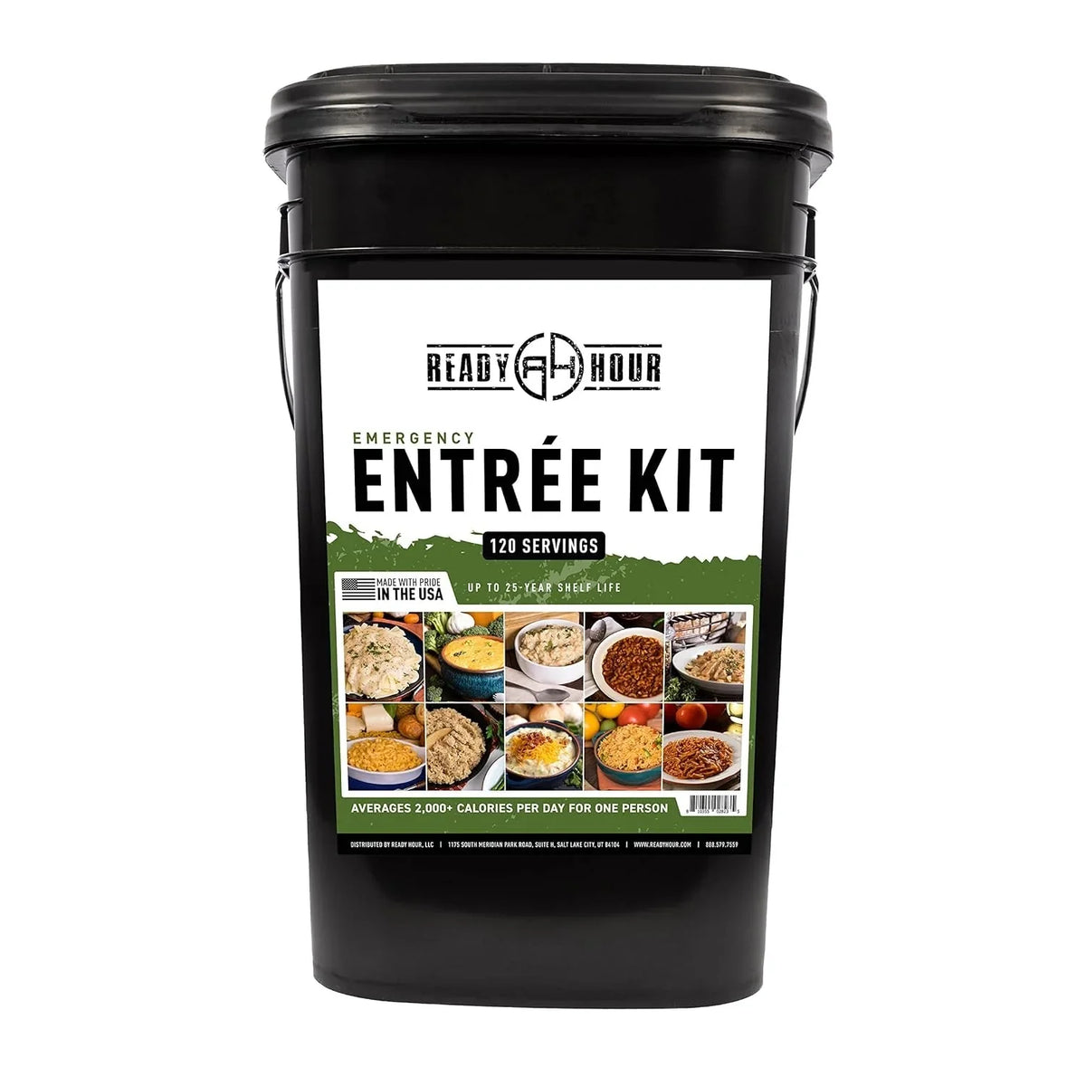 Ready Hour, Emergency Meal Entrées, Real Non-Perishable Meals, 25-Year Shelf Life, Portable Flood-Safe Container, 120 Servings - image 1