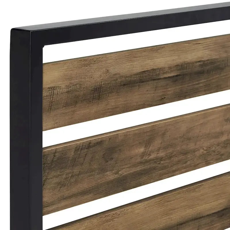 Aabira Low Profile Metal Platform Bed with Wooden Finish Panels by iNSPIRE Q Classic - image 10
