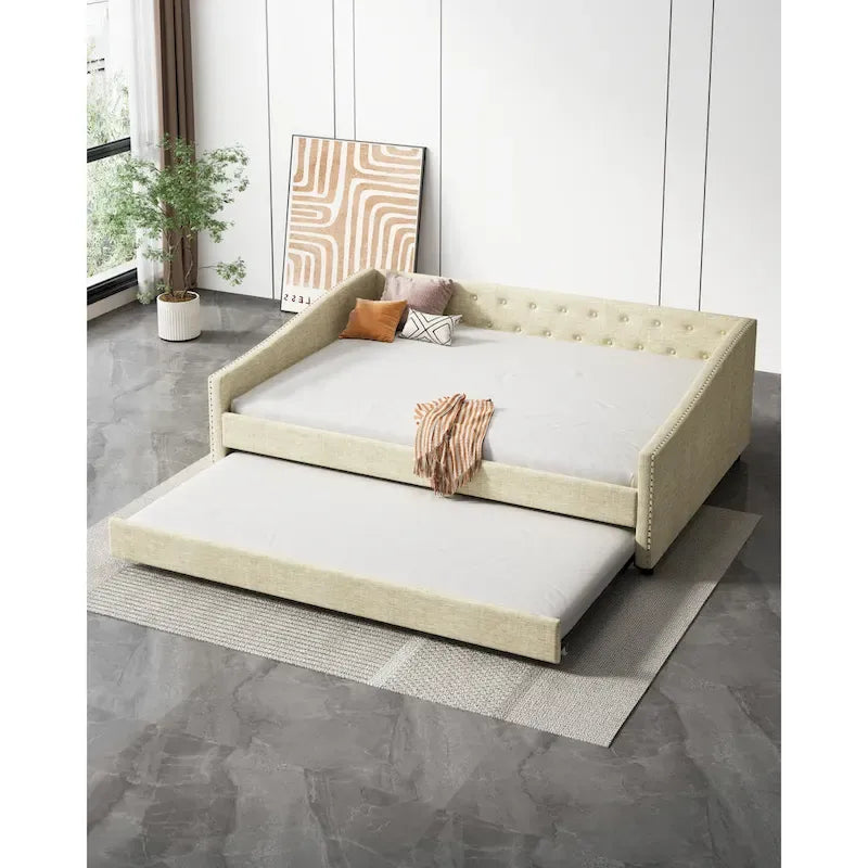 Christopher Knight Home Bennett Tufted Daybed Sofa with Storage Drawers and Stylish Curved Arms - image 30