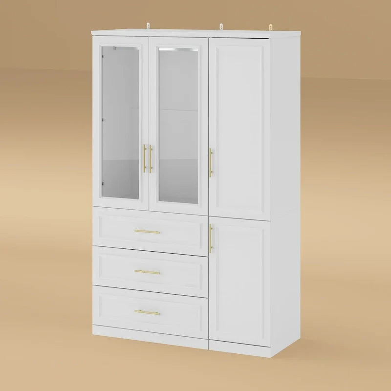 74.8-Inch Tall Large Modular Wardrobe Closet with Glass Doors - image 47