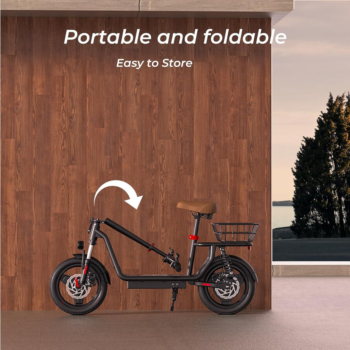 iScooter electric scooter with seat, 37/21 mile range, 28/19/15.6 mph top speed, dual suspension scooter with basket - image 12
