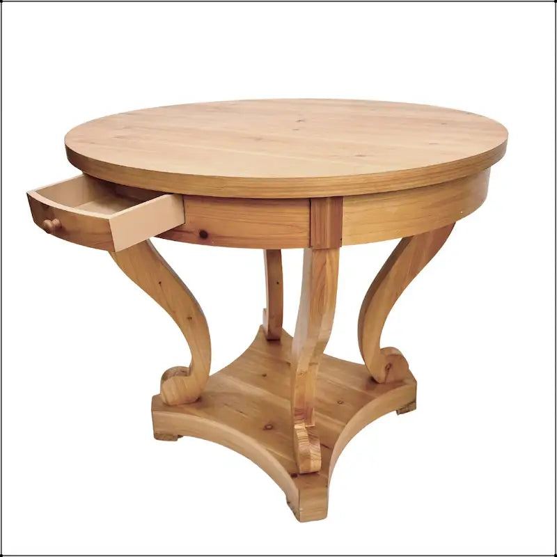 Small Round Dining Table with Curved Legs in Farmhouse Style - image 15