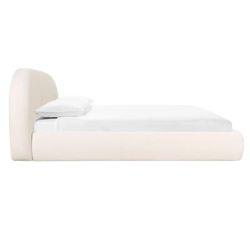 Bara King Bed in Cream Textured Velvet - image 5