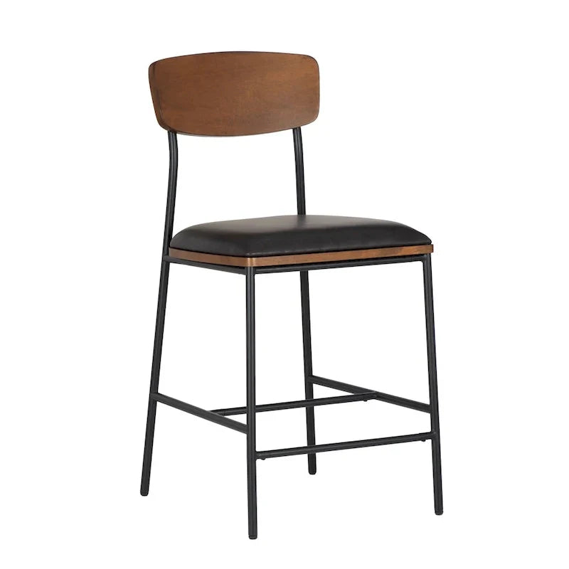 Lowrey 25-Inch Counter Stool with Metal Frame and Faux Leather Upholstery - image 5