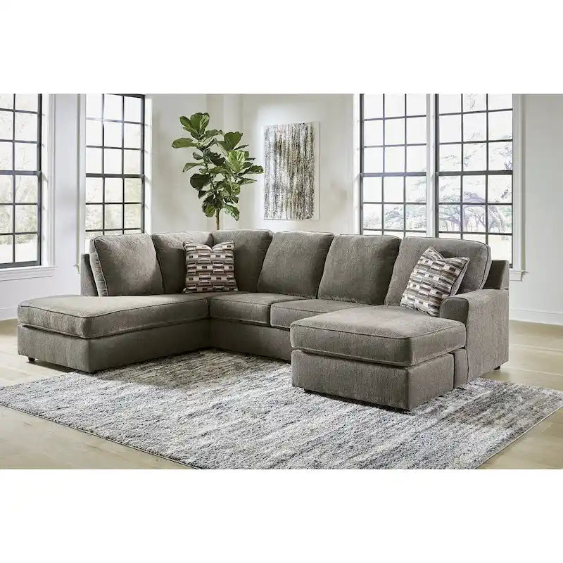 Signature Design by Ashley O'Phannon Putty 2-Piece Sectional Sofa with Chaise - Dimensions: 125W x 86D x 38H - image 6
