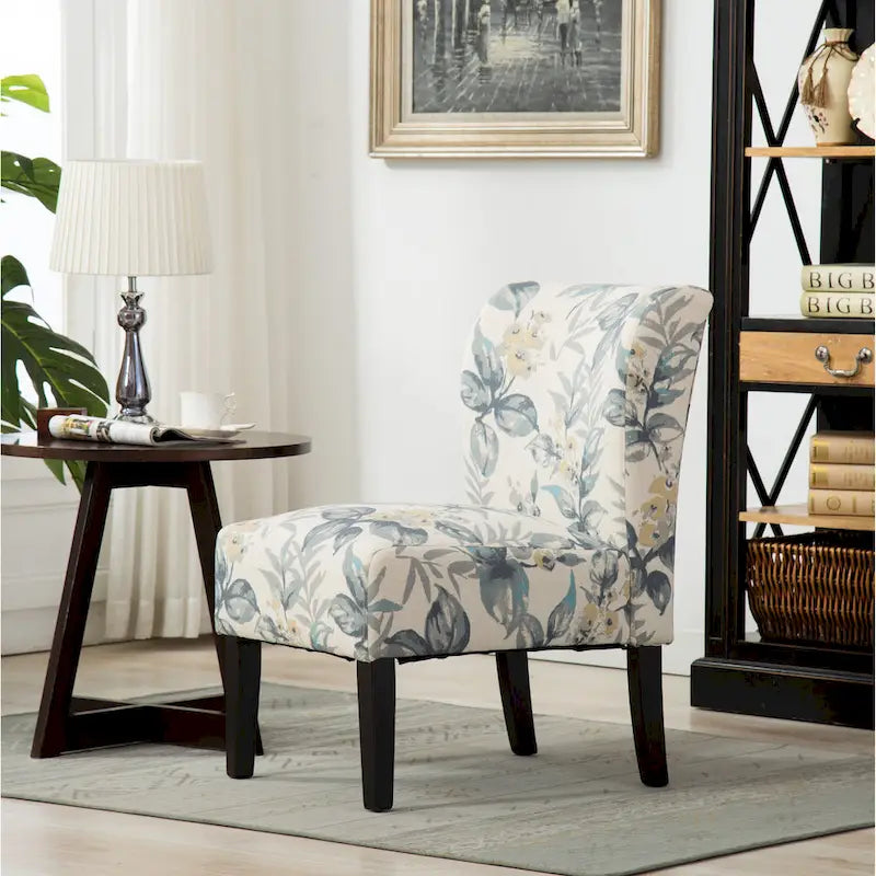 Blue Leaves 29.13 Upholstered Accent Chair featuring Wooden Legs - image 3