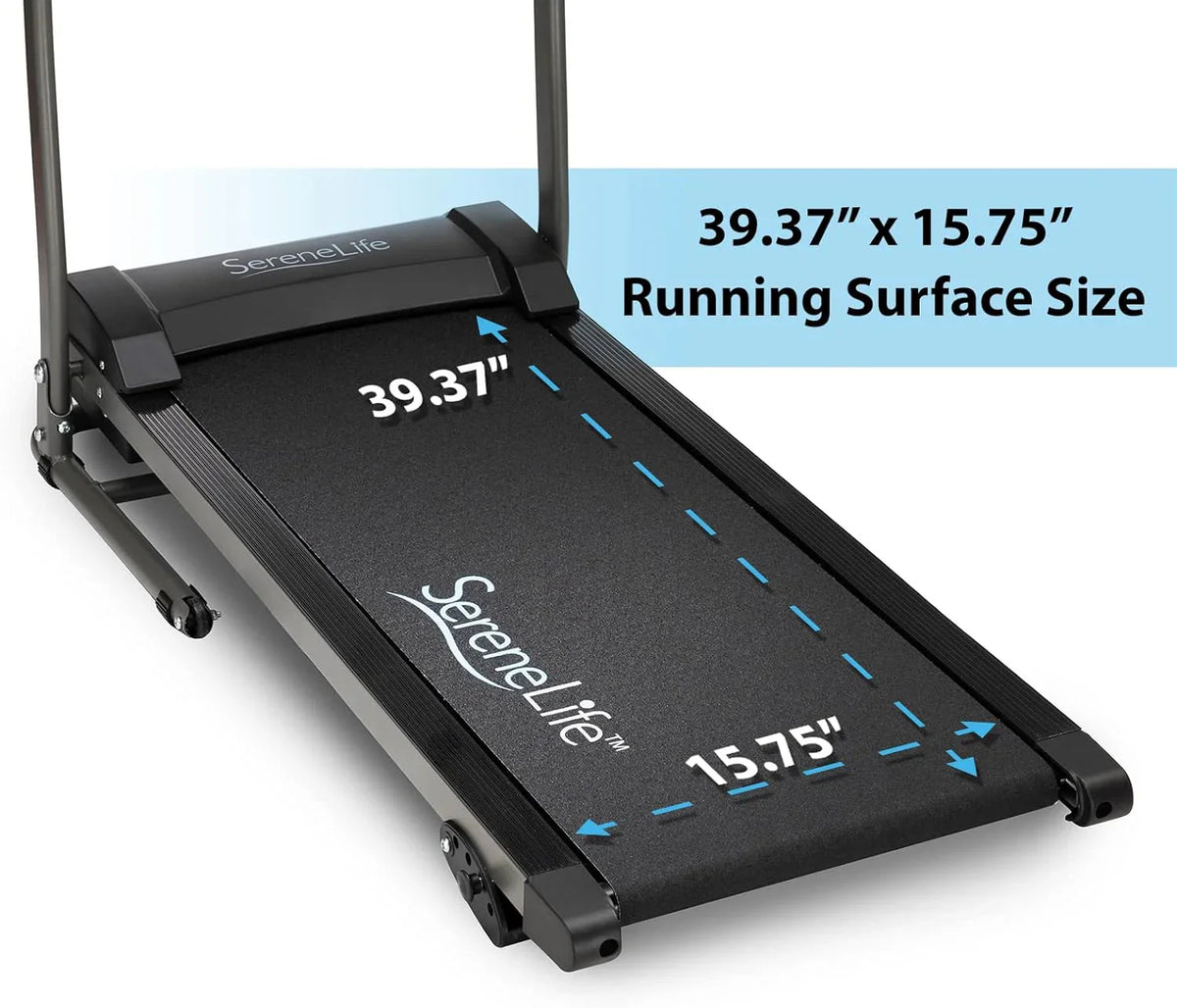 SereneLife Folding Treadmill - Foldable Home Fitness Equipment with LCD for Walking & Running - Cardio Exercise Machine - Preset and Adjustable Programs - Bluetooth Connectivity - image 4