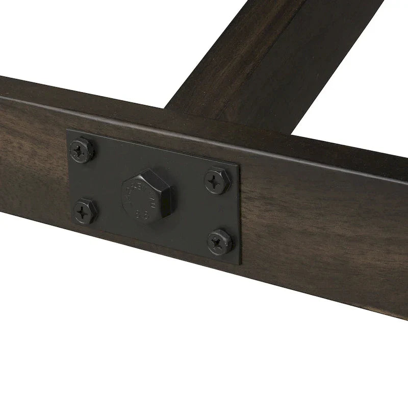 7-Piece Trestle Table Set with Double Bridge in Dark Chestnut - image 20