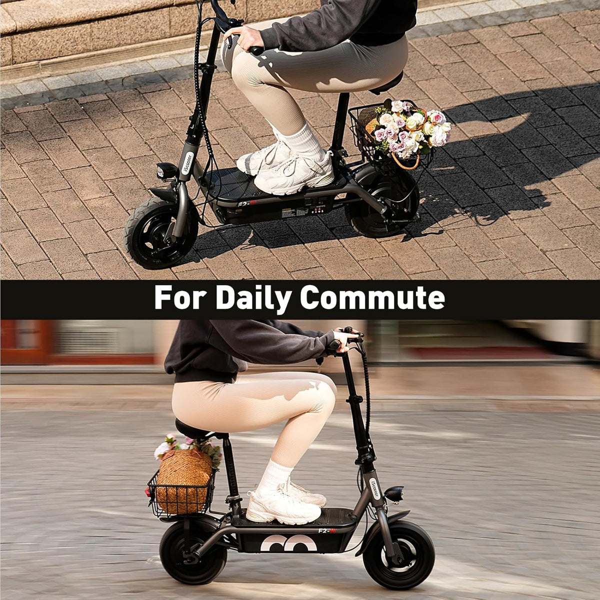 iScooter electric scooter with seat, 37/21 mile range, 28/19/15.6 mph top speed, dual suspension scooter with basket - image 19