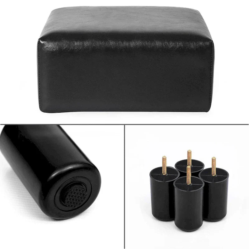Adeco Faux Leather Footrest Ottoman with Plush Upholstery - image 19