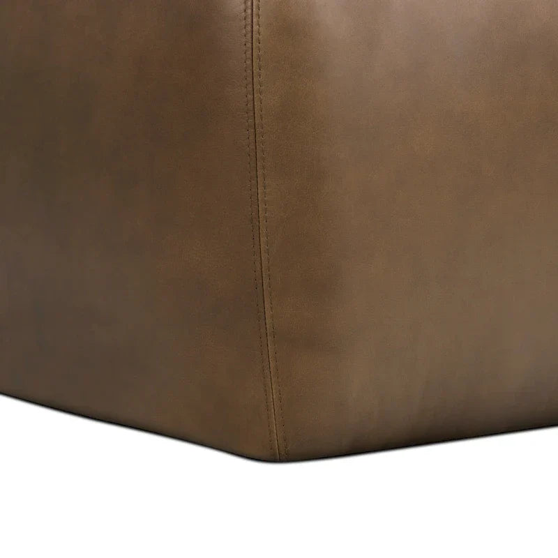 Poly & Bark Denver Leather Ottoman - Authentic Full Grain Italian Leather - image 28