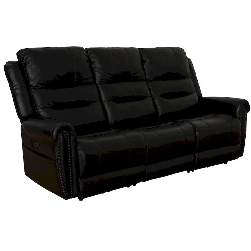 Authentic Leather Black Power Recliner Sofa Set: Loveseat and Recliner with Adjustable Headrest and Extendable Footrest - image 20