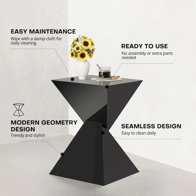 Contemporary Acrylic Accent End Table for Outdoor Use - Dimensions: 18.11"H x 12.6"W x 12.6"L - image 33