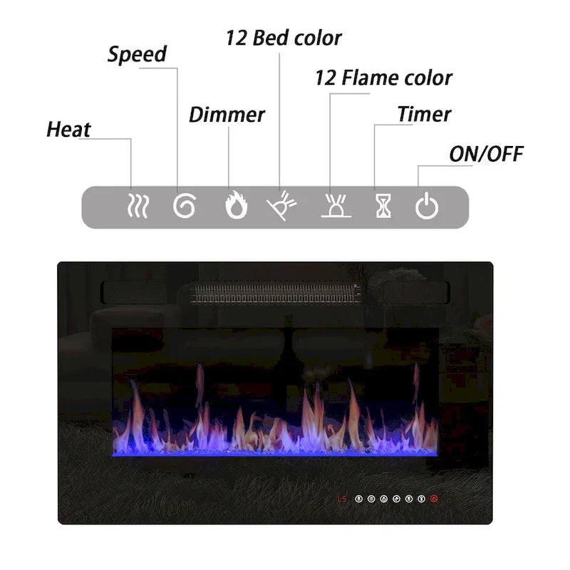 Remote-Controlled Electric Fireplace TV Stand Entertainment Center - image 9