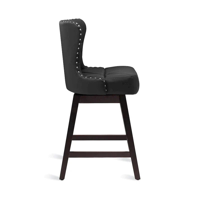 LUE BONA Set of 4 Mid-Century Modern 26-Inch Swivel Counter Stools with Faux Leather and Fabric Upholstery for Kitchen Island - image 21