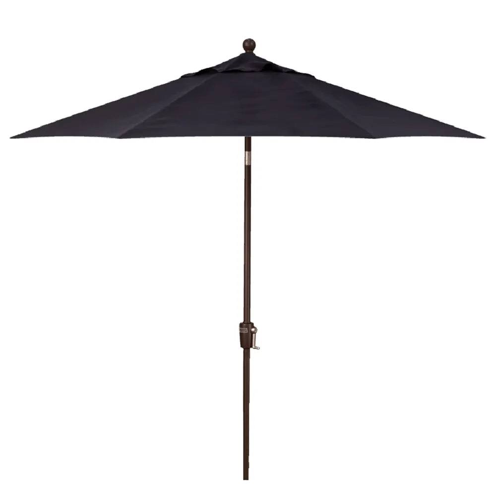 Outdoor Bronze 9' Push Button Tilt Umbrella - Navy - image 1