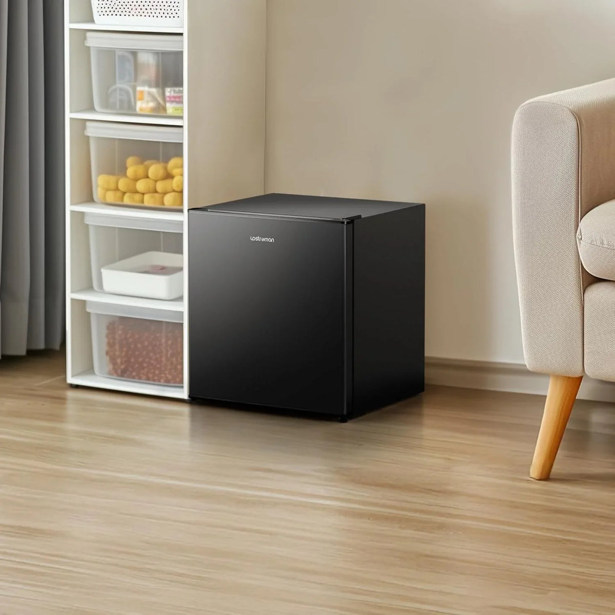Upstreman 1.6 Cu.ft Single Door Mini Fridge with Freezer, Small Compact Refrigerator with Reversible Door for Apartment Dorm Office Bedroom RV, FR16 Black - image 6