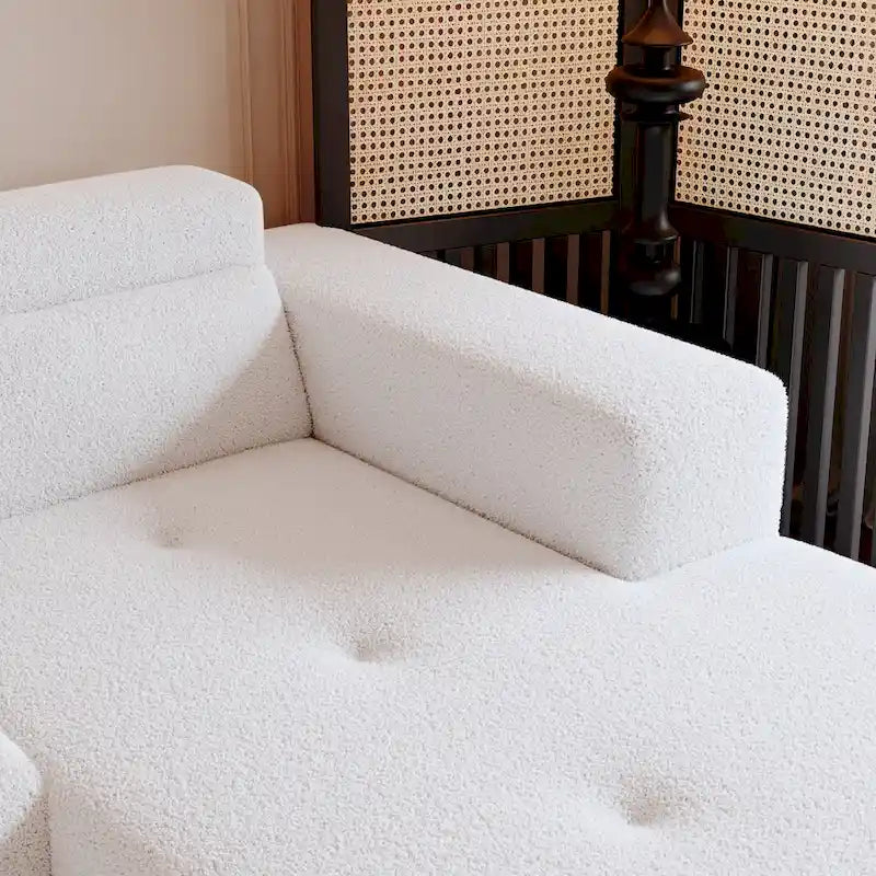 Christopher Knight Home - 109 Modern L-Shaped Modular Sectional Sofa in Teddy Fabric with Chaise and Pillows - image 13