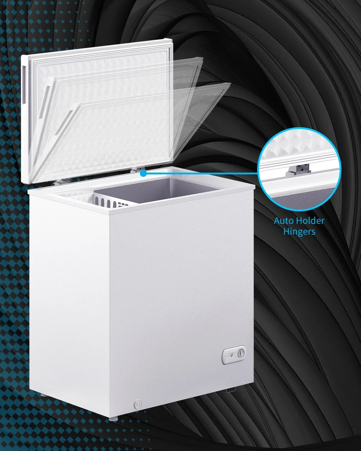 Muhub 10.0 Cu Ft Chest Freezer, Deep Freezer with Removable Baskets, Adjustable Temperature,White - image 3