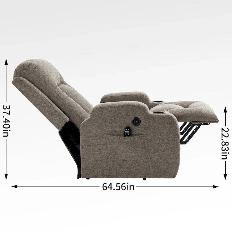 Lazy Boy Power Lift Recliner Chair, Modern Single Motor Massage Sofa Chair with Lumbar Heating, USB Charging Port, Cup Holders - image 6