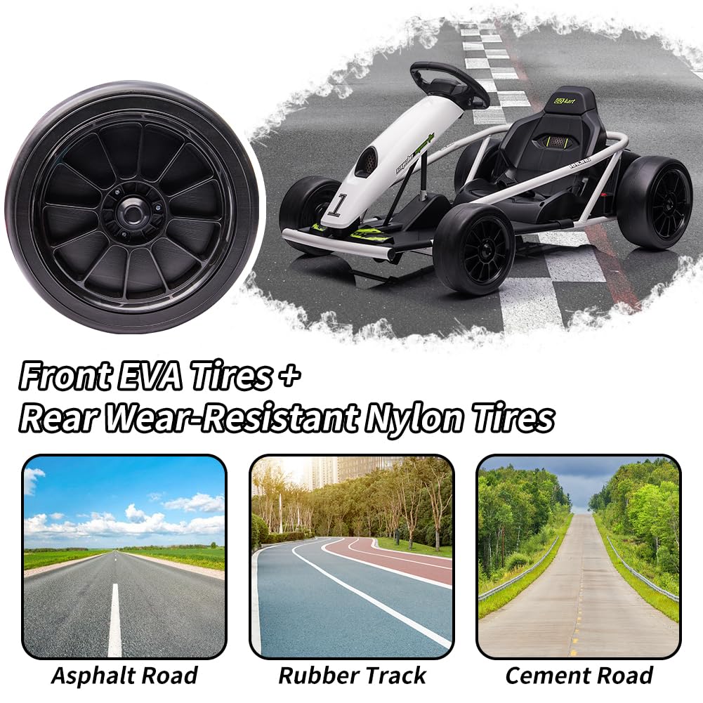 24V Electric Go-Kart for Kids Ages 8-12, Dual 300W Motors, 9Ah Battery - image 10