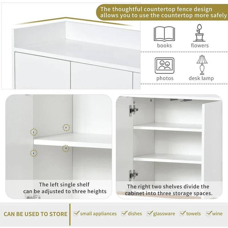 47.2-Inch Modern Sideboard/Buffet with Spacious Table and Four Doors - image 27