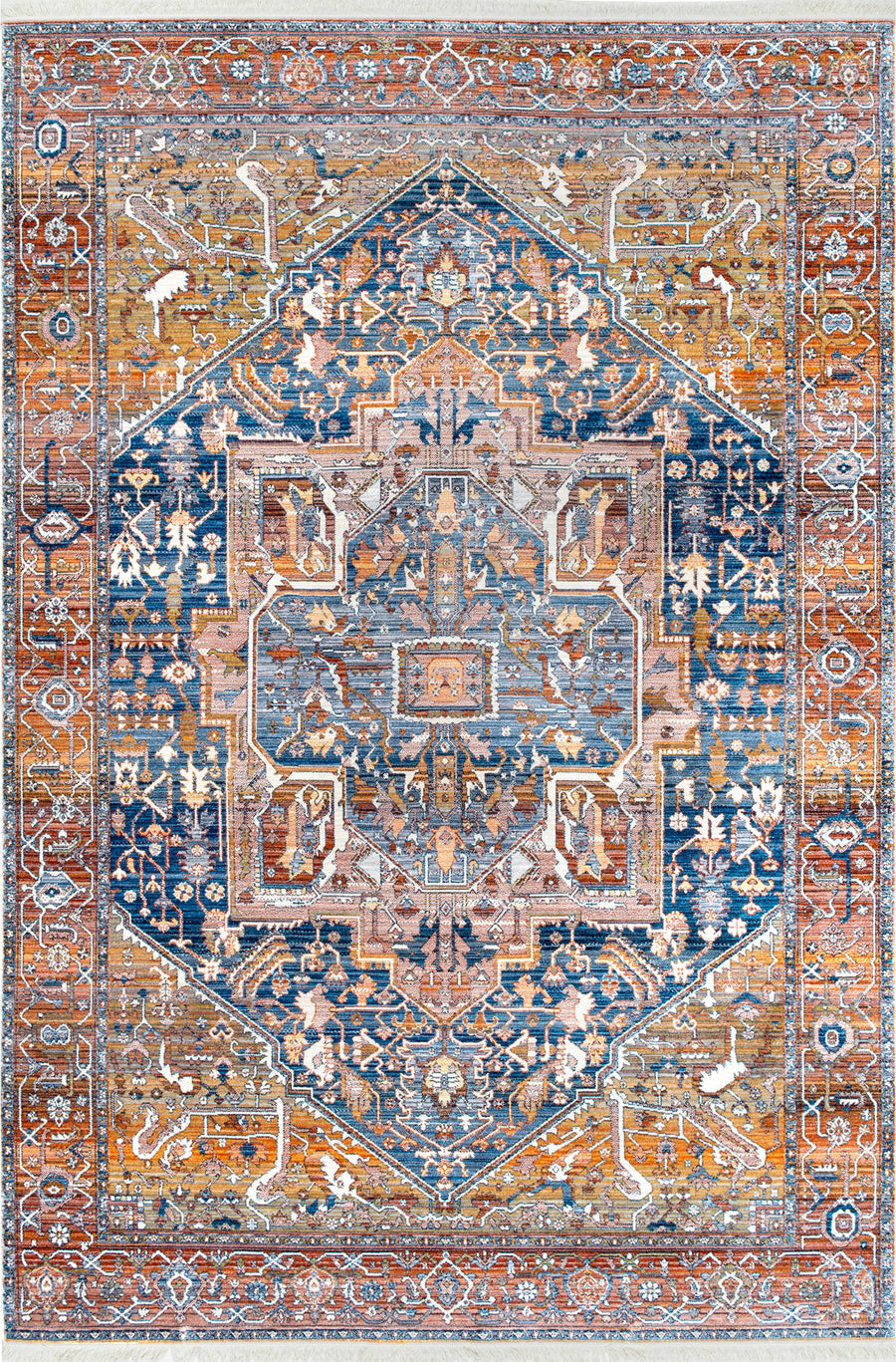 nuLOOM Ehtel Medallion Fringe Rust 4' x 6' Area Rug - image 1