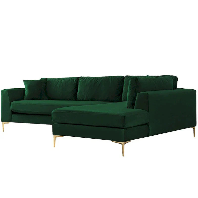 Mae Velvet Corner Sectional Sofa in Mid-Century Modern Style - image 6