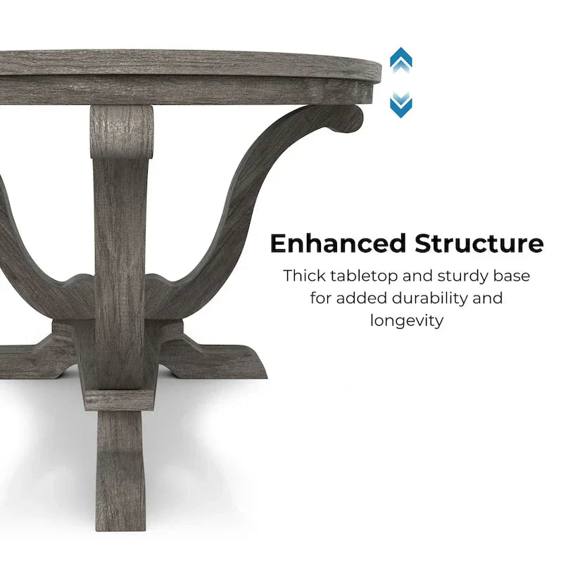 Denhour 48-Inch Vintage Grey Farmhouse Coffee Table - DH BASIC Collection - image 7