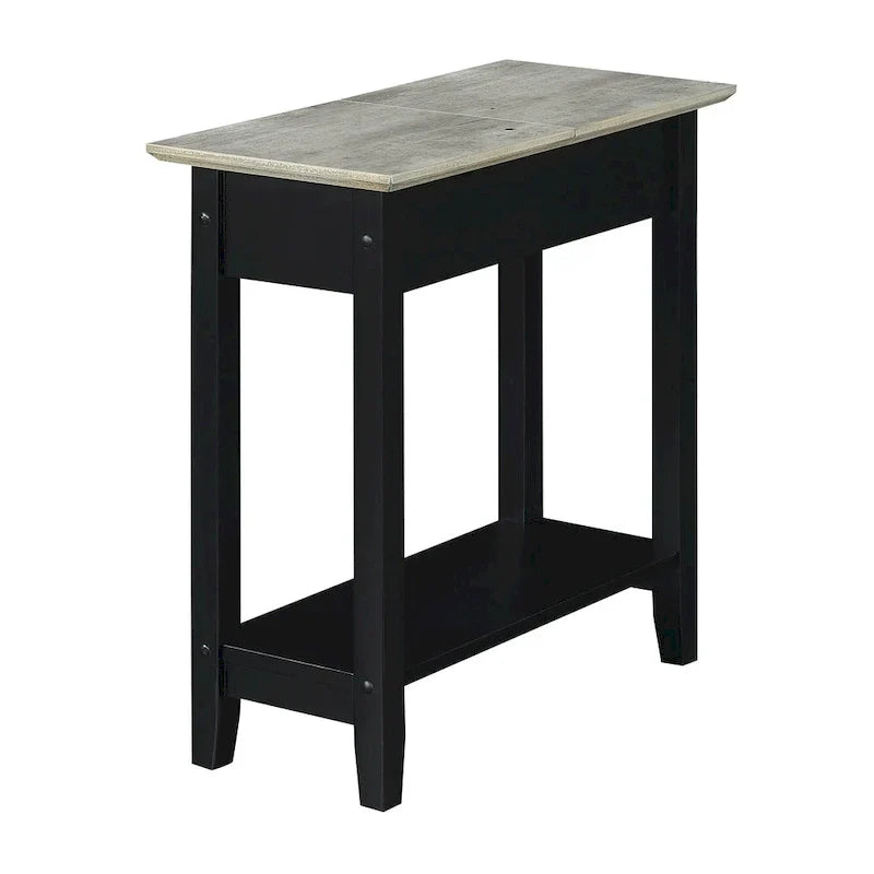 American Heritage Flip Top End Table with Charging Station and Shelf by Convenience Concepts - image 4