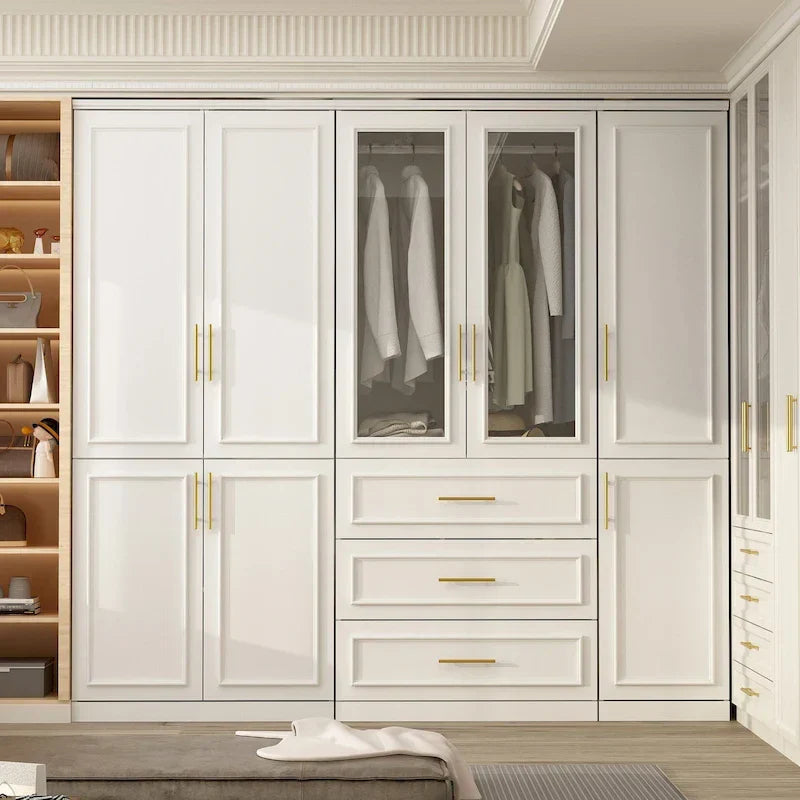 74.8-Inch Tall Large Modular Wardrobe Closet with Glass Doors - image 8