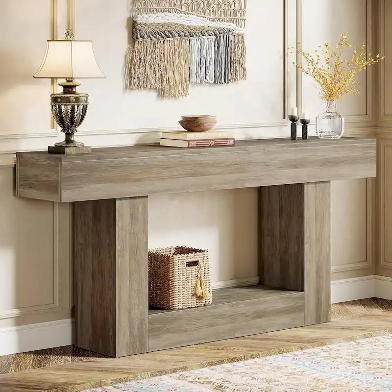 Rustic 2-Tier Entryway Table for Living Room, Hallway, and Foyer - image 6