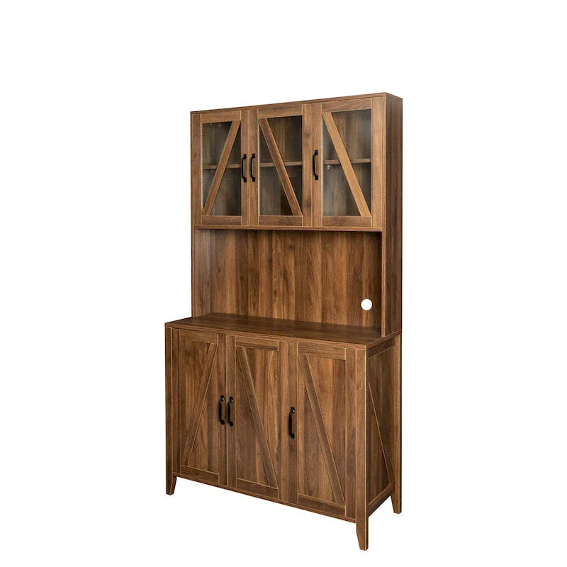 Spacious Kitchen Pantry Storage Cabinet Featuring Glass Doors - image 28