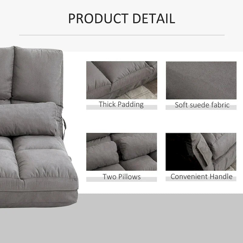Versatile Floor Sofa Chair with 2 Cushions and Adjustable Backrest - image 8