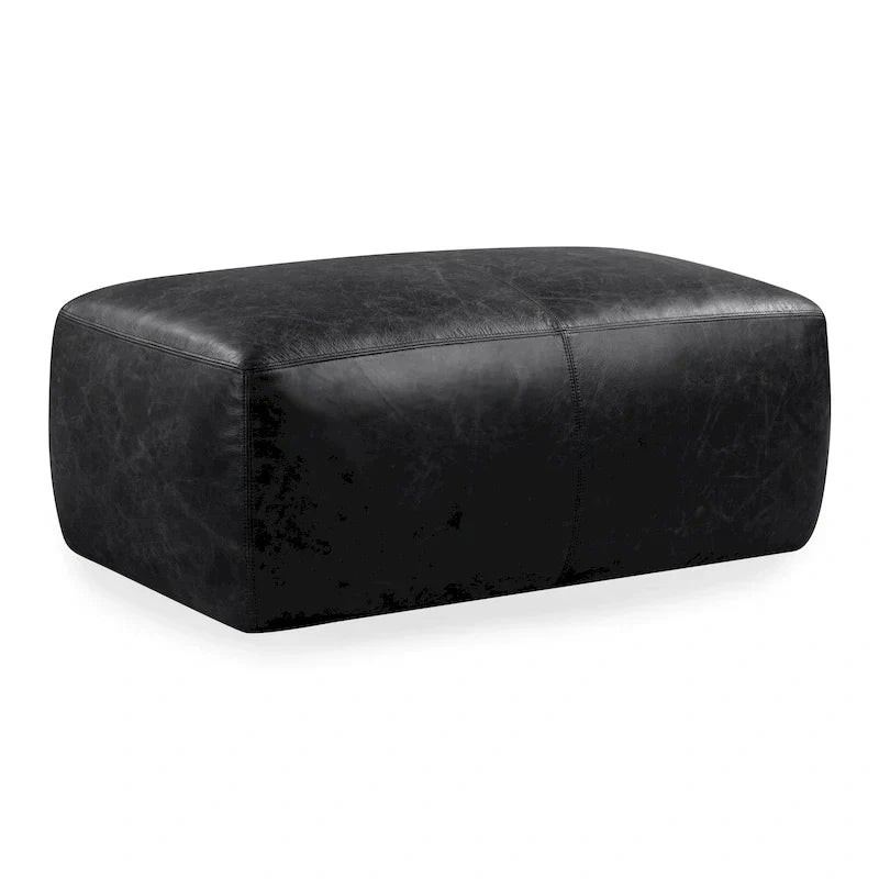 Poly & Bark Denver Leather Ottoman - Authentic Full Grain Italian Leather - image 8