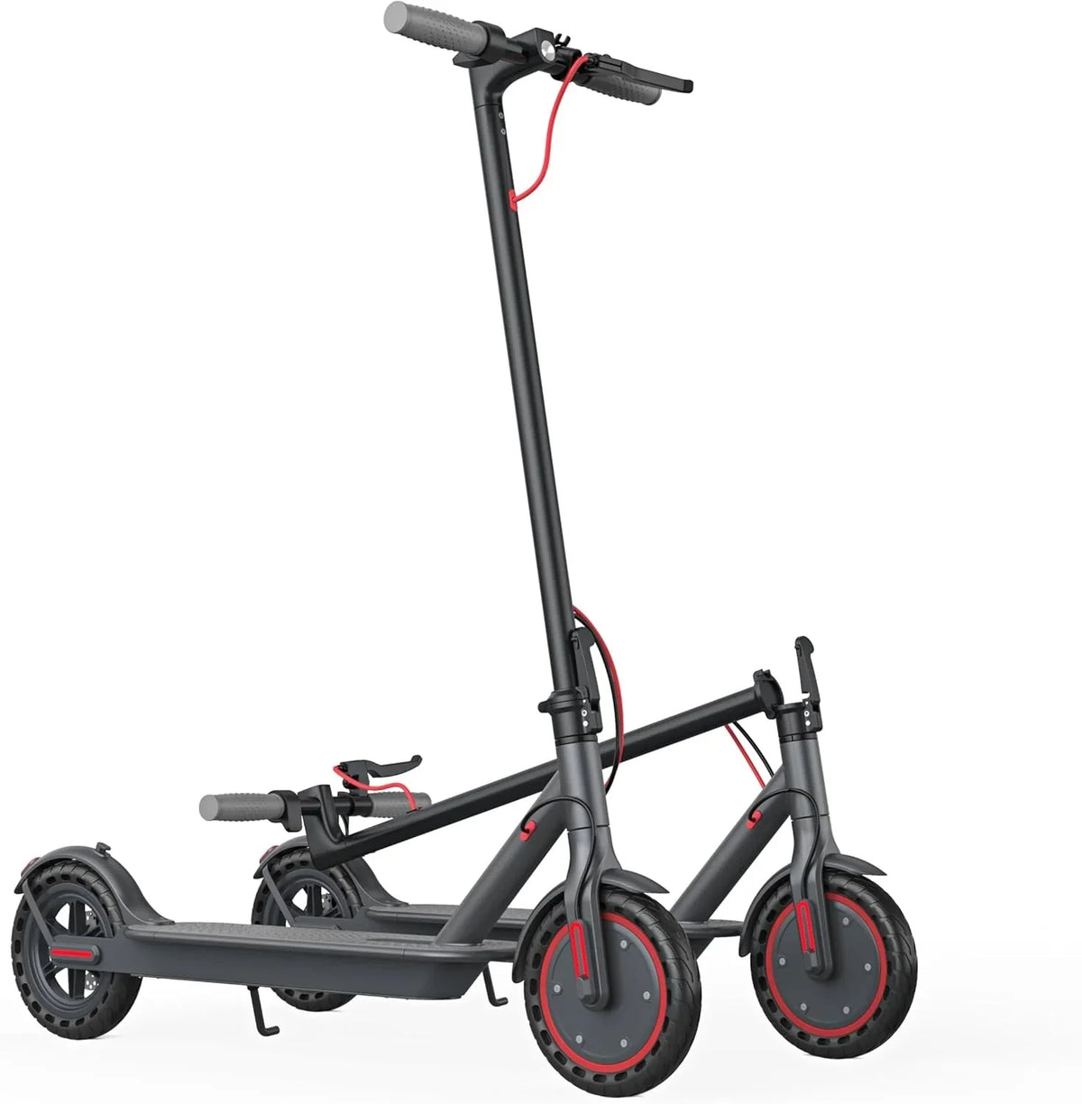 Electric Scooter - 8.5" Solid Tires, 350W Motor, Up to 19 MPH and 21-23 Miles Long-Range Portable Foldable Commuting Scooter for Adults with Double Braking System and App - image 1