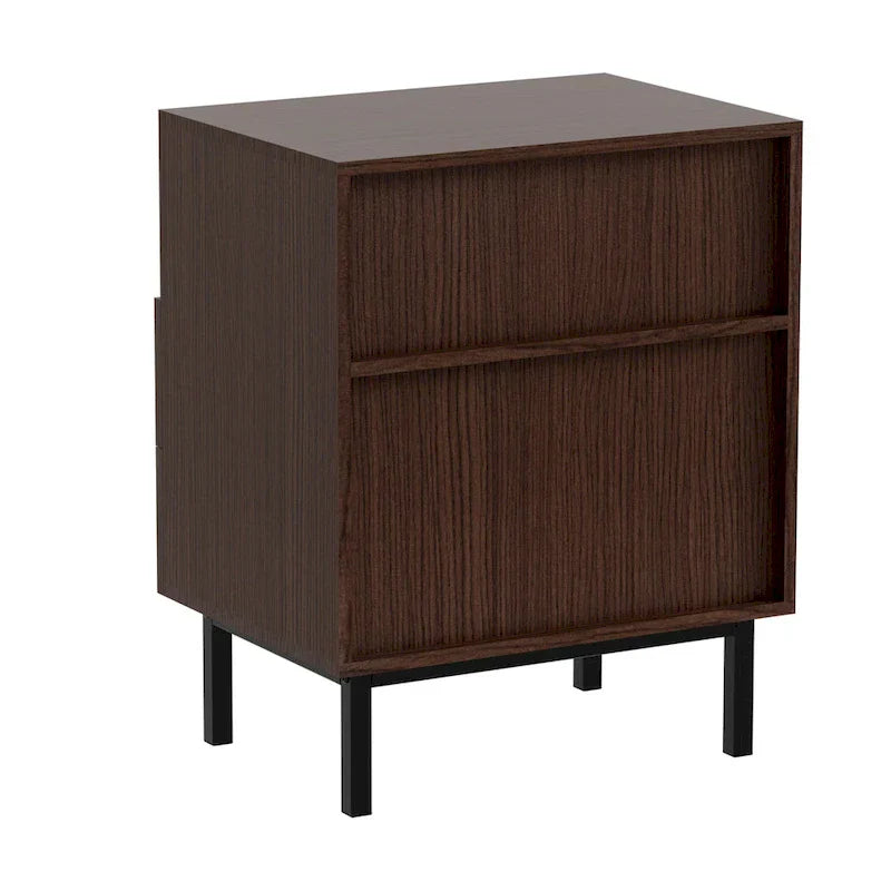 Mid-Century Modern Nightstand with 2 Drawers and Storage - Stylish Bedside Accent Table - image 7