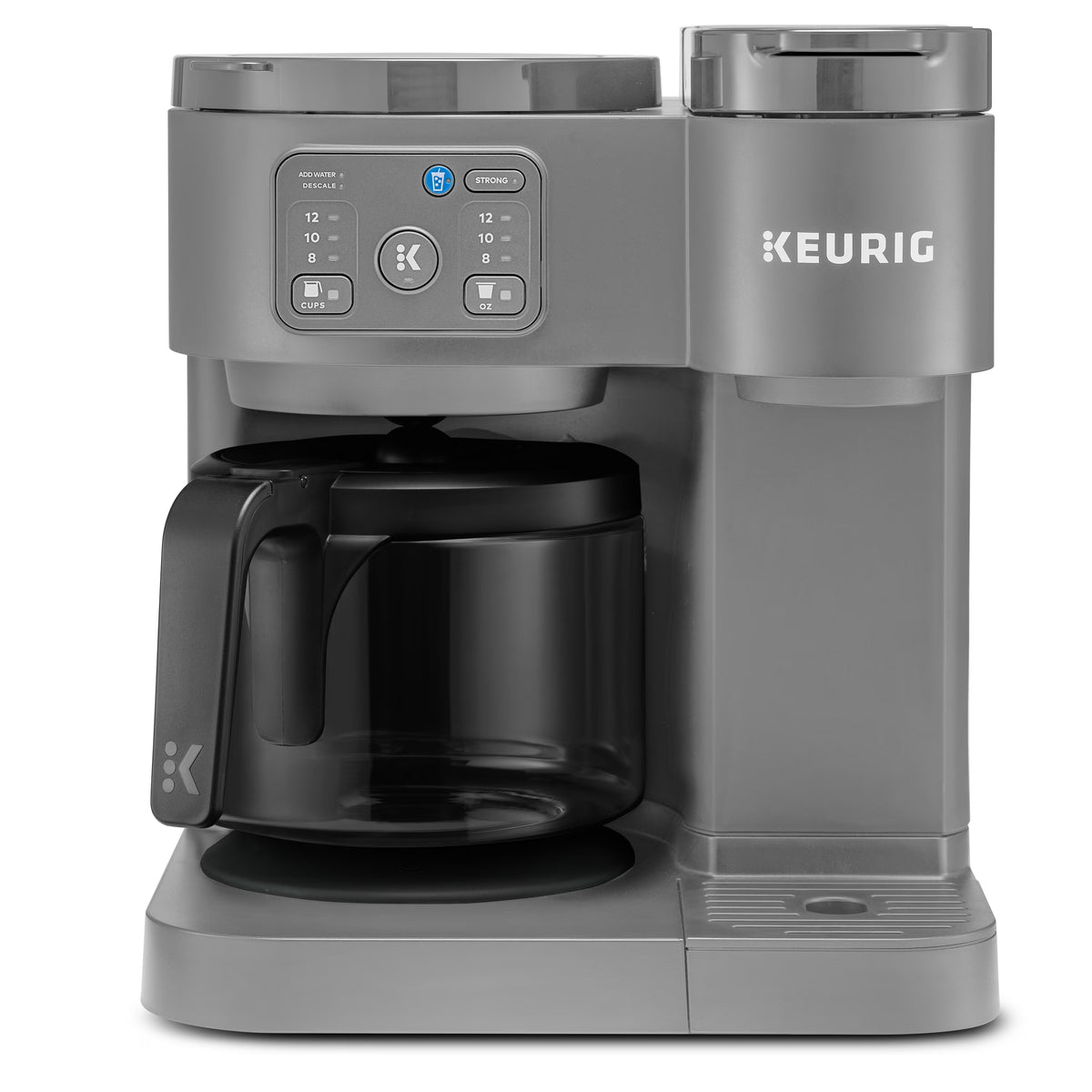 Keurig K-Duo Essentials, Hot & Iced Single-Serve K-Cup Pod Coffee Maker & Carafe,  Moonlight Grey - image 1