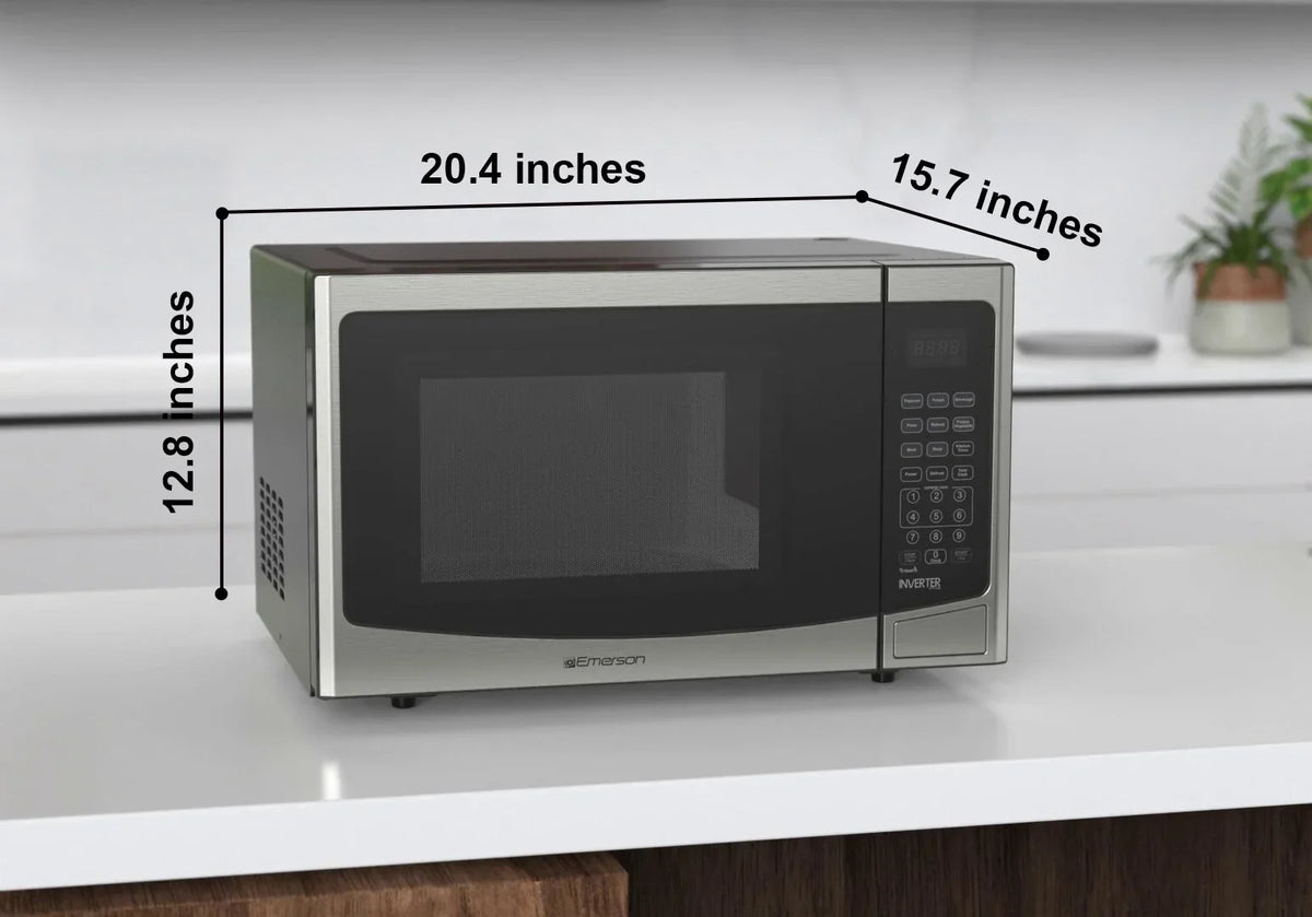 Emerson 1.2 Cu Ft, 1000W Stainless Steel Countertop Microwave Oven with Inverter Technology, Touch Control, MWI1212SS - image 5