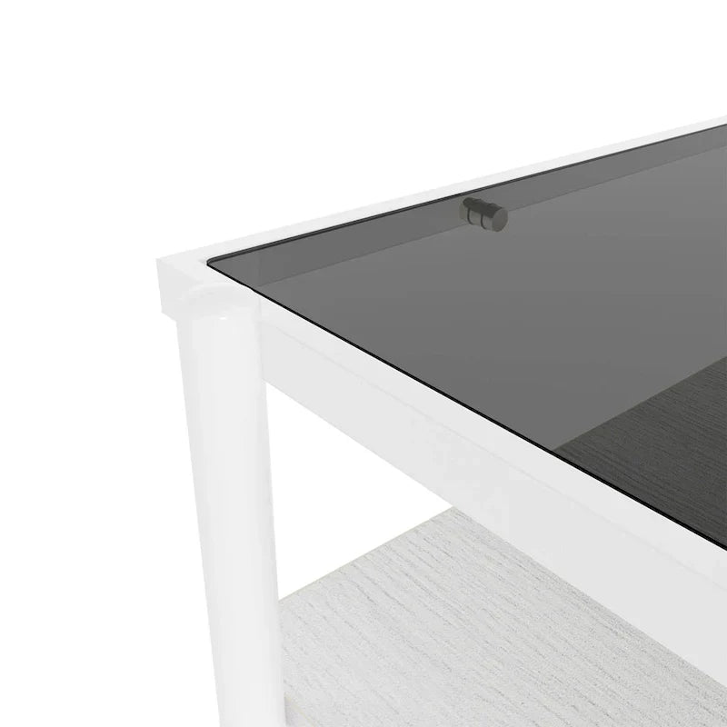 Modern Rectangular Coffee Table with Tempered Glass Surface for Living Room - image 29