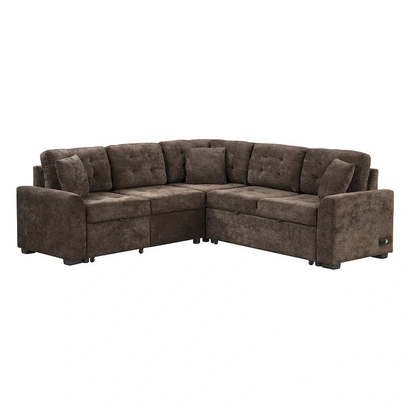 Roomfitters L-Shaped Pull-Out Sofa Bed with Wheels, USB Ports, and Power Outlets – Versatile Sleeper Sofa for Ultimate Living Room Comfort - image 12