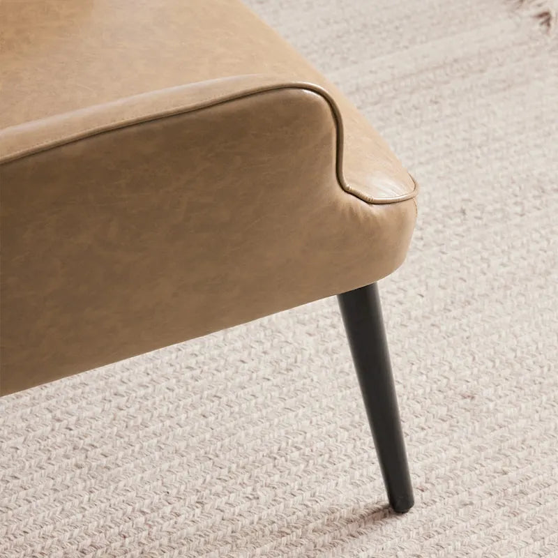 Set of 2 High-Back Tufted Accent Chairs in Cream, Brown, and Taupe - image 18