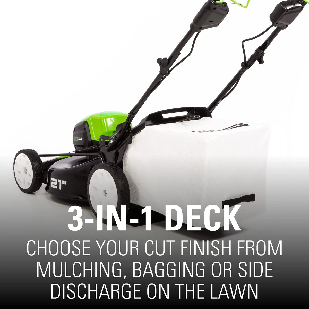 80V Cordless 21′′ Self-Propelled Brushless Lawn Mower / Greenworks - image 4